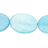 Mother-of-pearl shell 1pkg1, flat oval bead 15 inch sky blue 25x17mm-26x19mm image number 0
