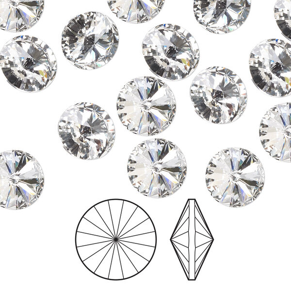 Chaton 72pk crystal foil back, Preciosa MAXIMA Czech crystal rhinestone 16mm rivoli image number 0