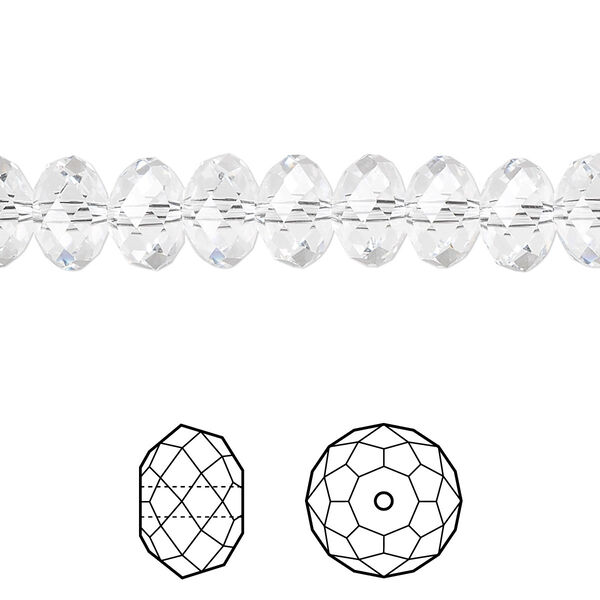 Bead 12pk crystal, Crystal Passions® 8x6mm rondelle 5040 image number 0