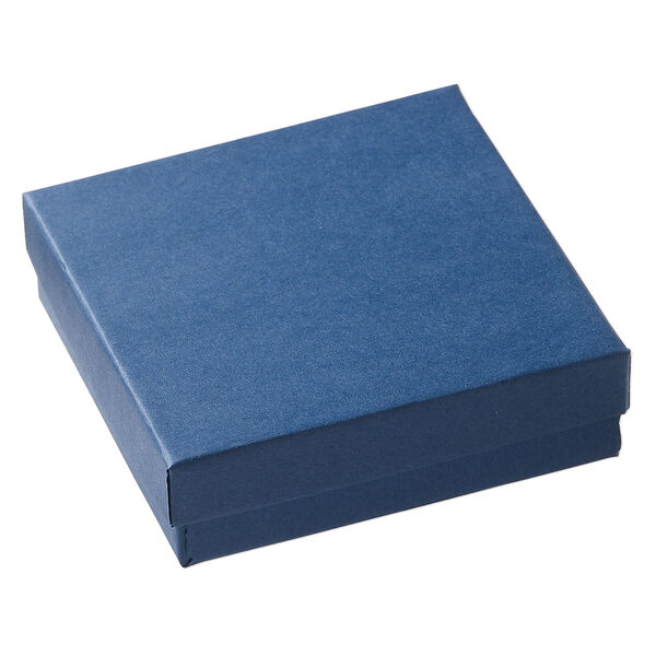 Paper / "cotton" (polyester) 1pkg6, square box blue 3.5x3.5x1 inch image number 1