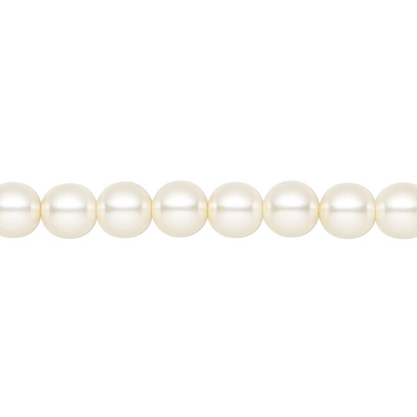 Pearl 25pk light creamrose, Preciosa Czech crystal 6mm round image number 0