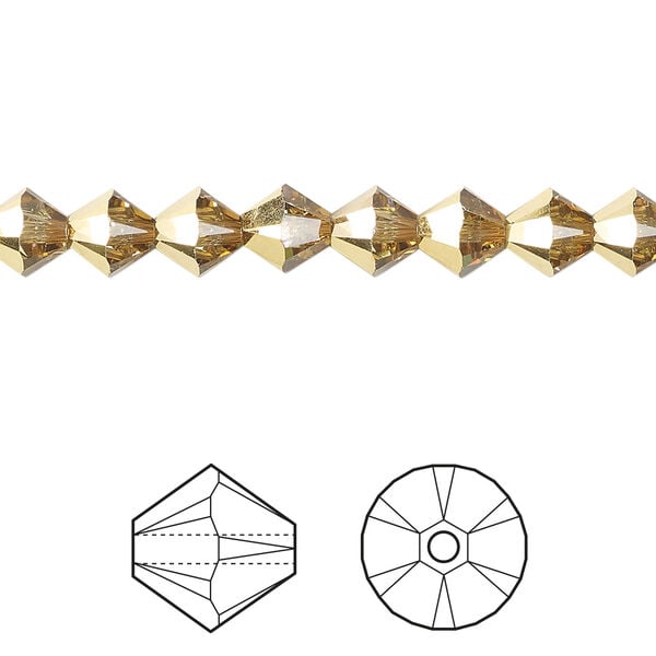 Bead 1pkg360 crystal aurum, Swarovski®, 6mm bicone 5328 image number 0