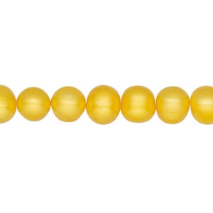 Freshwater 1pkg1, semi-round pearl, 15.5-16 inch mango 8-9mm cultured