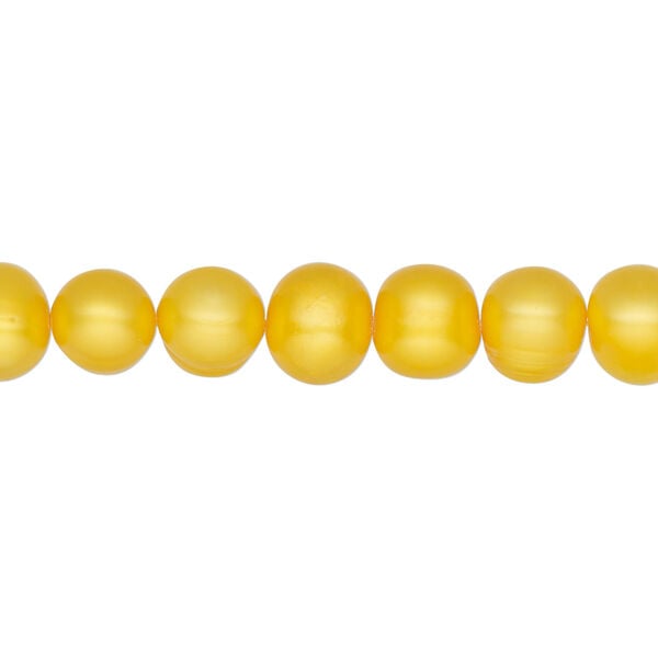 Freshwater 1pkg1, semi-round pearl, 15.5-16 inch mango 8-9mm cultured image number 0