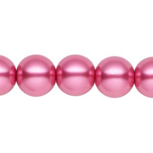 Pearl 1pk pink, Celestial Crystal® 12mm round 15.5-16 inch