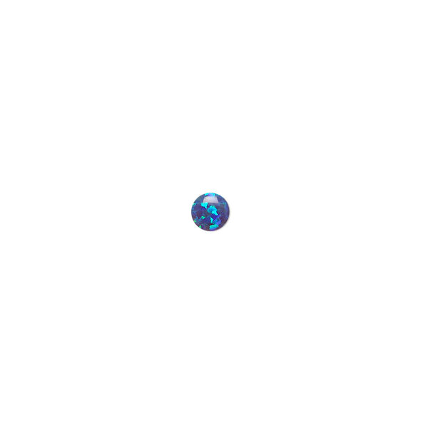 Cabochon, "opal" (silica and epoxy) (man-made), dark blue, 4mm calibrated round. Sold per pkg of 4. image number 0
