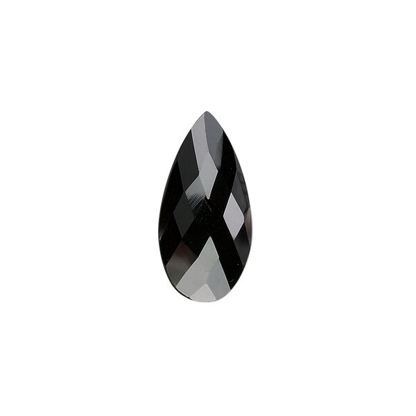 Black spinel 1pkg2, hand-cut top-drilled faceted puffed teardrop bead natural 20x10mm image number 0