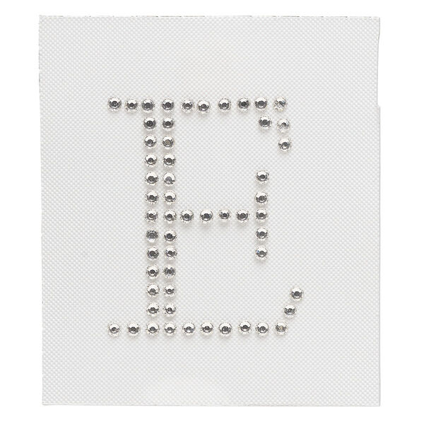 Iron-on transfer 1pk crystal clear, Preciosa Czech crystal 33.5x27.5mm "E" image number 0
