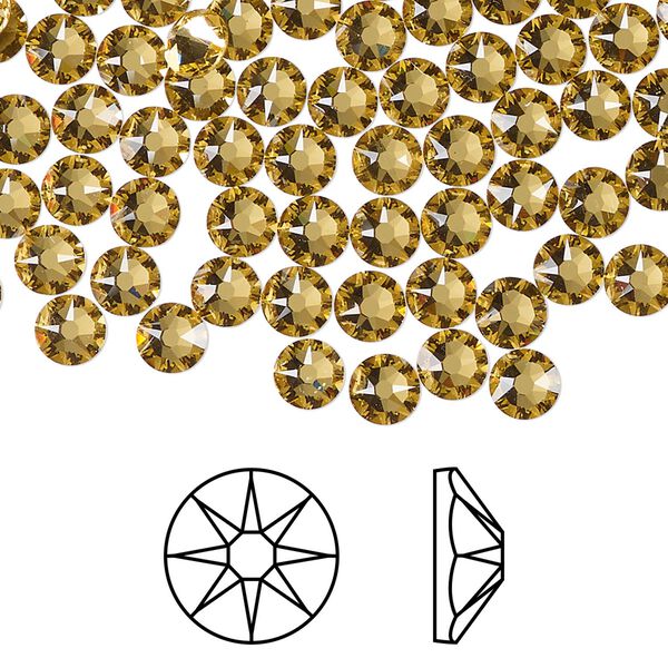 Flat back 1pkg1440 dark jonquil foil back, Swarovski® ReCreated™ 4.6-4.8mm rose round SS20 2088 image number 0