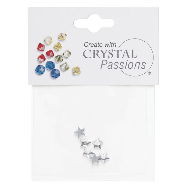 Flat back 1pkg6 crystal clear foil back, Crystal Passions&reg; rhinestone 5mm star 2817 image number 0