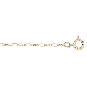 Chain 1pkg1 12Kt gold-filled figaro, 1.5mm oval / springring clasp, Gossamer™ 20 inch