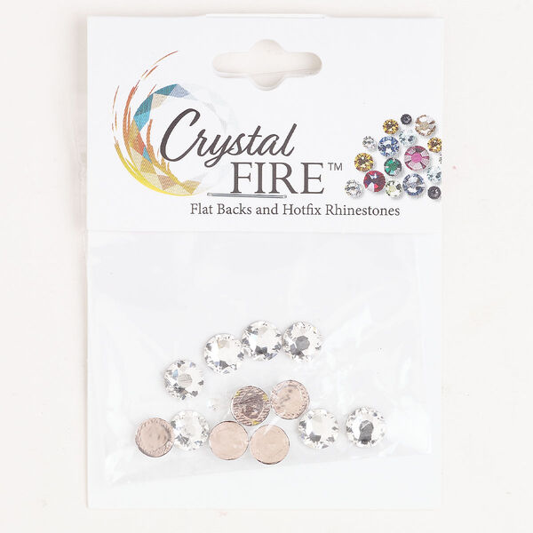 Flat back 12pk crystal foil back, Crystal Fire® 6.32-6.50mm hotfix round SS30 image number 0