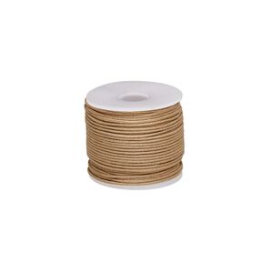 Cord, waxed cotton, light brown, 1mm, 20-pound test. Sold per 25-meter spool.