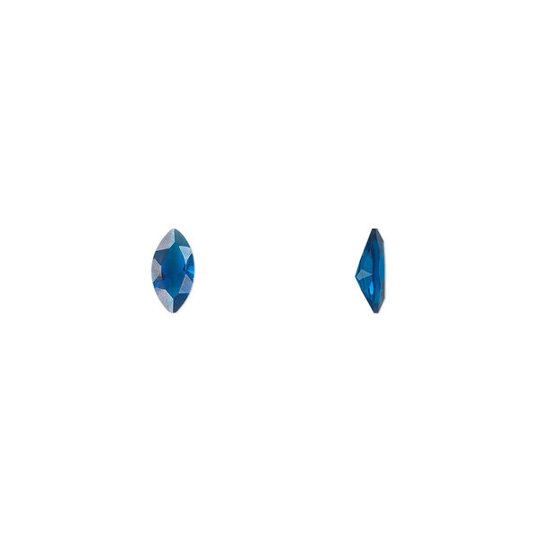 Gem, cubic zirconia, spinel blue, 6x3mm faceted marquise, Mohs hardness 8-1/2. Sold per pkg of 5. image number 0