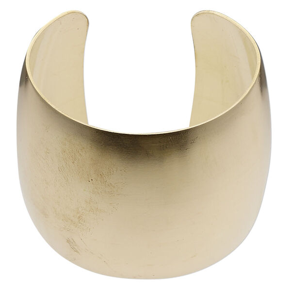 Bracelet, cuff, raw brass, 2-inch wide, domed, adjustable from 6-1/2 to 7-inches. Sold individually. image number 0