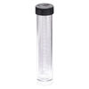 Display, acrylic, clear, 5-3/4x3-3/4 inch rectangle rack with 24 clear 4x3/4 inch wide vials with black twist-on caps with hang-tabs. Sold per set. image number 2