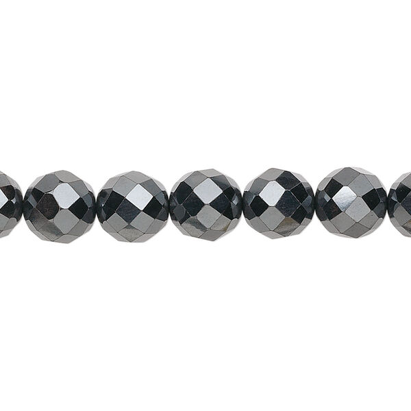 Bead, Hemalyke™ (man-made), 8mm faceted round. Sold per 15-1/2" to 16" strand. image number 0