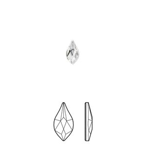 Flat back 12pk crystal foil back, Crystal Passions® 7.5x4mm flame 2205