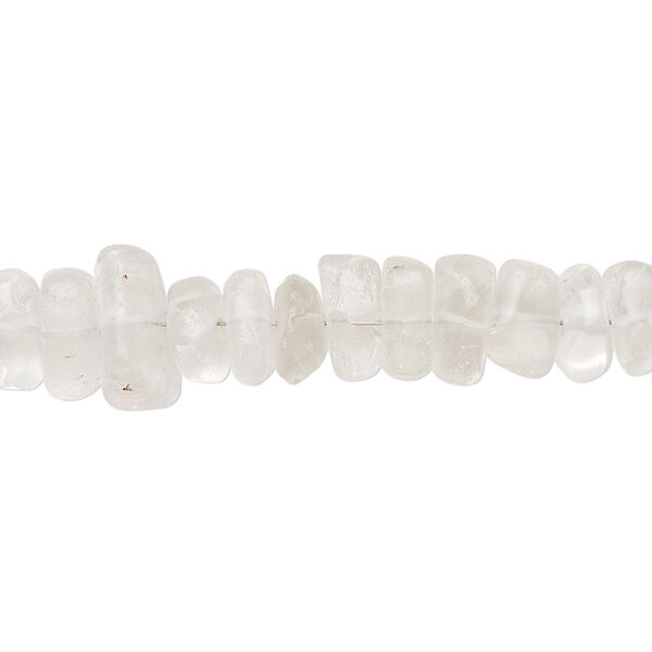 Bead, aquamarine (heated), large tumbled chip, Mohs hardness 7-1/2 to 8. Sold per 8-inch strand. image number 0