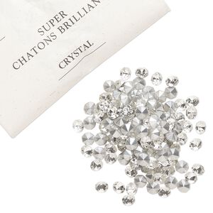 Chaton 288pk crystal foil back, vintage Preciosa Czech crystal rhinestone 7.069-7.272mm round SS34