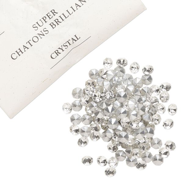 Chaton 288pk crystal foil back, vintage Preciosa Czech crystal rhinestone 7.069-7.272mm round SS34 image number 0