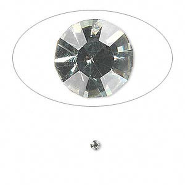 Chaton, glass rhinestone, black diamond, foil back, 2.2-2.3mm faceted round, PP16. Sold per pkg of 72. image number 0