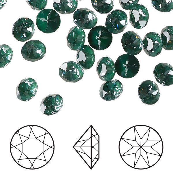 Chaton 288pk crystal pine green ignite LacquerPRO, Swarovski® 6.14-6.32mm round SS29 1088 image number 0