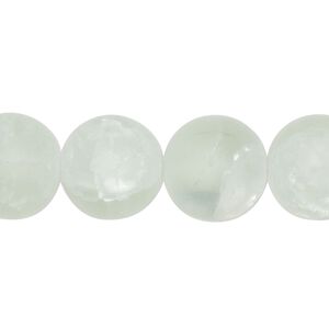 Bead, crackle glass, translucent matte clear, 13-14mm round. Sold per 15-inch strand, approximately 30 beads.