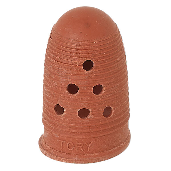 Finger guard, rubber, brick red, size 14, 1-5/16 x 7/8-inches. Sold individually. image number 0