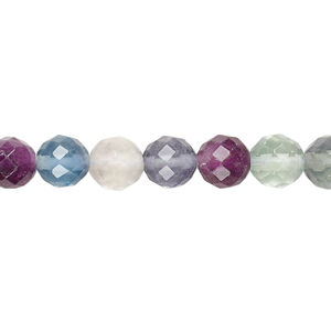 Rainbow fluorite 1pkg1, faceted round bead natural 15.5-16 inch 8mm