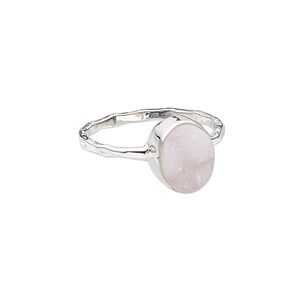 Ring, druzy (dyed) and sterling silver, pink, 11mm wide with oval, size 9. Sold individually.