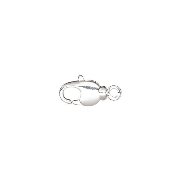 Clasp, lobster claw, silver-plated brass and steel, 11.5x6mm with swivel. Sold per pkg of 10. image number 0