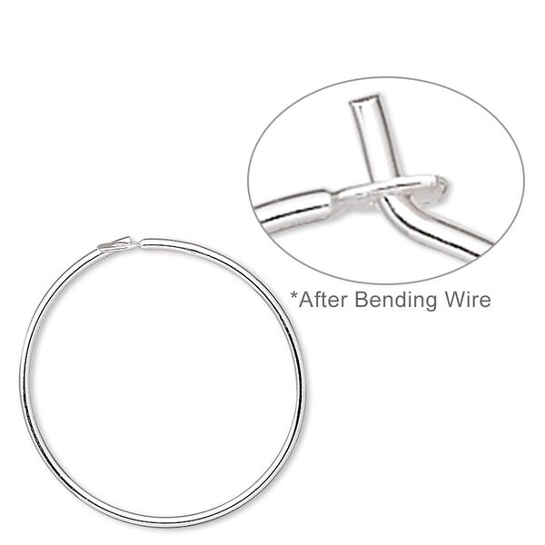 Earring, sterling silver, 19mm round hoop. Sold per pkg of 5 pairs. image number 0
