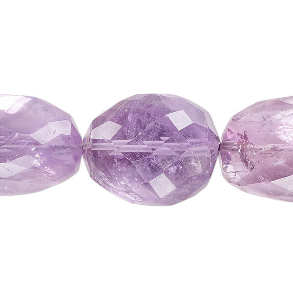 Bead, amethyst (natural), light, large hand-faceted nugget, Mohs hardness 7. Sold per 15-1/2" to 16" strand. image number 0