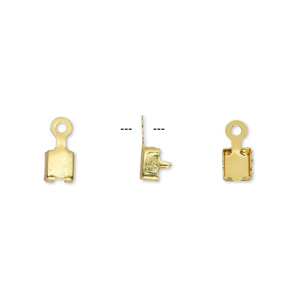 Connector, gold-finished brass, 4.5x4.5mm, fits 4mm cupchain. Sold per pkg of 50. image number 0