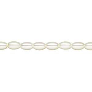Pearl 1pk cream, Celestial Crystal® 6x4mm rice 15.5-16 inch