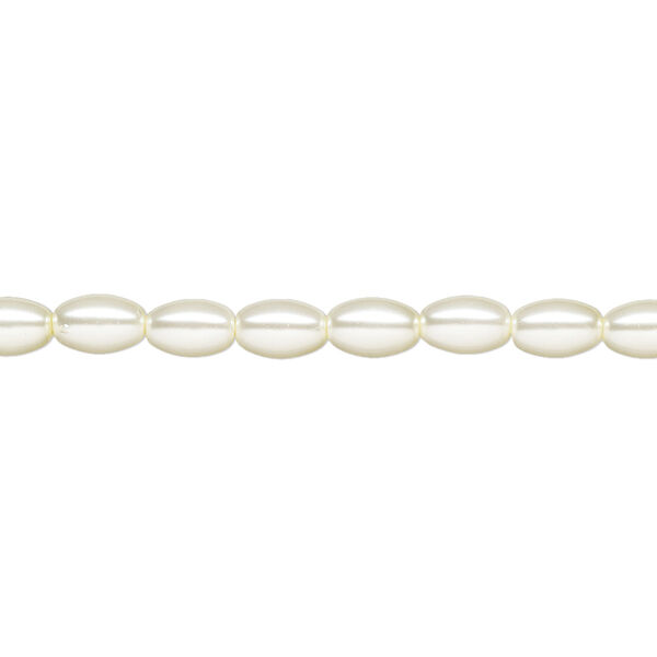 Pearl 1pk cream, Celestial Crystal® 6x4mm rice 15.5-16 inch image number 0