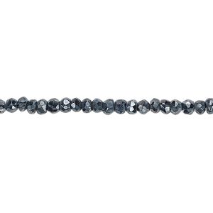 Black spinel 1pkg1, luster hand-cut faceted rondelle bead 13 inch 3x2mm-3x3mm