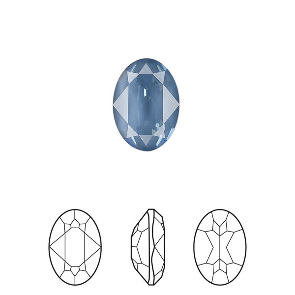 Fancy stone 1pk crystal denim ignite LacquerPRO, Crystal Passions® 14x10mm oval 4120 image number 0