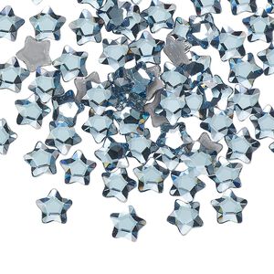 Flat back 360pk aquamarine foil back, Swarovski® hotfix 6mm star flower 2754