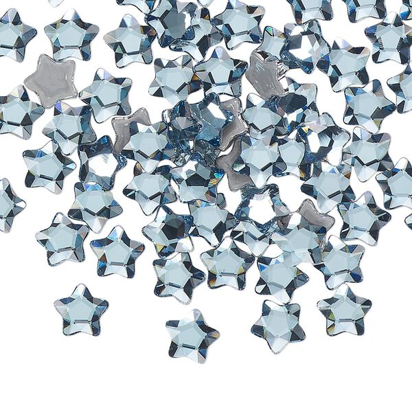 Flat back 360pk aquamarine foil back, Swarovski® hotfix 6mm star flower 2754 image number 0