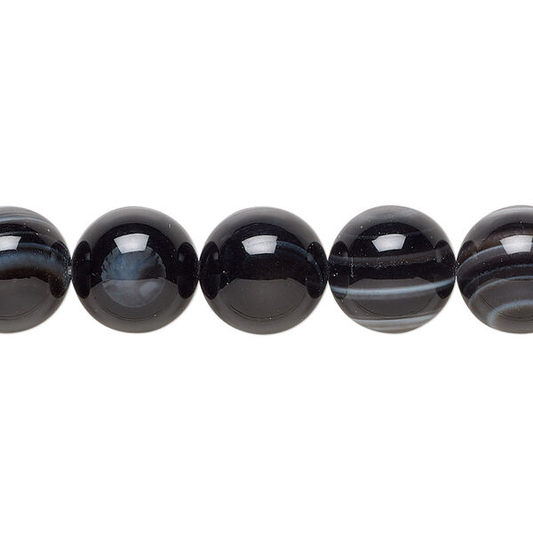 Bead, bull's eye agate (natural), 10mm hand-cut round, B grade, Mohs hardness 6-1/2 to 7. Sold per 15-1/2" to 16" strand. image number 0