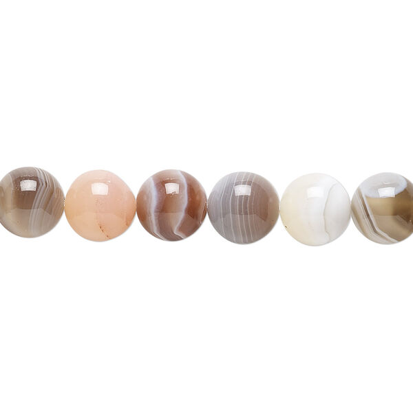 Bead, Botswana agate (natural), 8mm round, B grade, Mohs hardness 6-1/2 to 7. Sold per 15-1/2" to 16" strand. image number 0