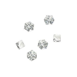 Flat back 6pk crystal clear foil back, Preciosa Czech crystal rhinestone 4mm cube