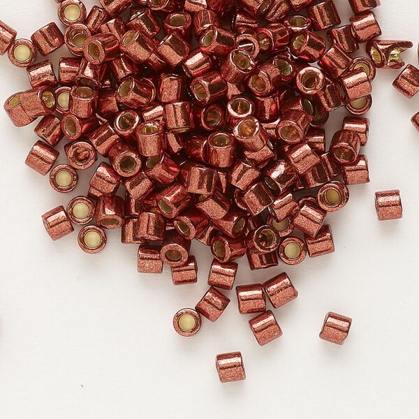 Seed bead, Delica®, glass, pkg/50g, #8 round, Duracoat® opaque galvanized dark berry (DBL-1842). image number 0