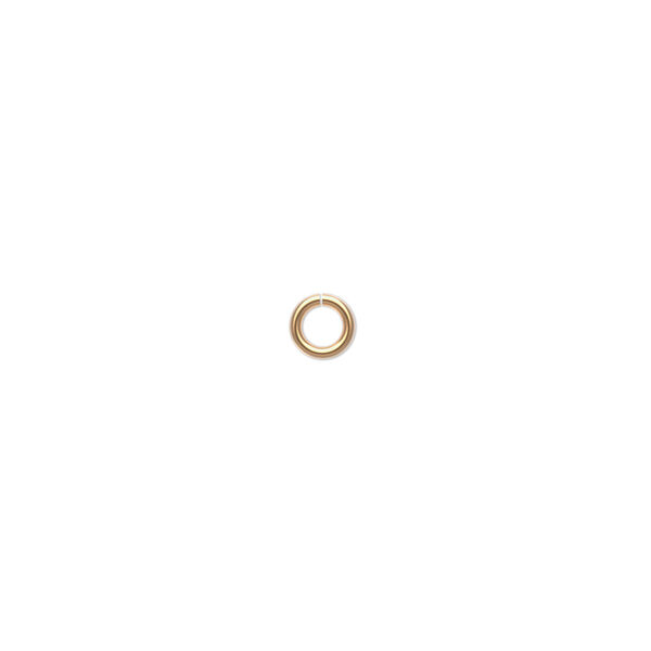 Jump ring, 14Kt gold-filled, 4.5mm round, 3.1mm inside diameter, 22 gauge. Sold per pkg of 20. image number 0