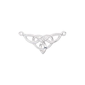 Link, sterling silver, 20x11.5mm single-sided triangle knot. Sold individually.