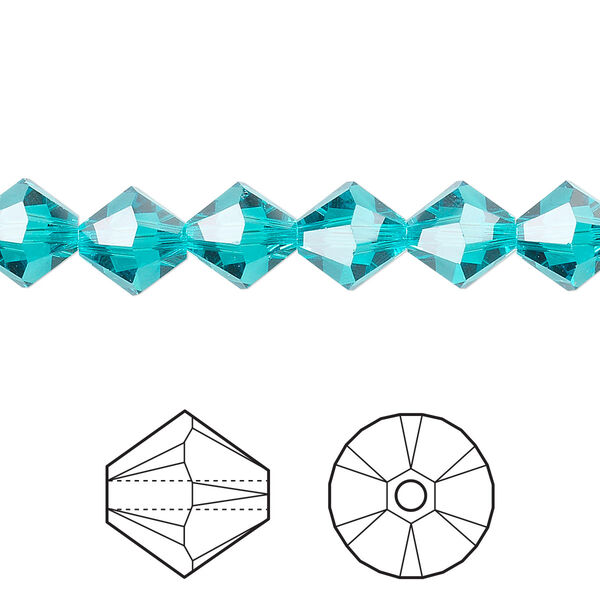 Bead 288pk blue zircon, Swarovski® 8mm XILION bicone 5328 image number 0