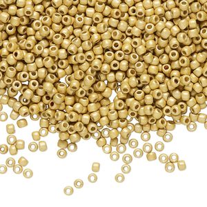 Seed bead, TOHO BEADS®, glass, pkg/250g, #11 round, opaque matte galvanized PermaFinish starlight (TR-11-PF557F).