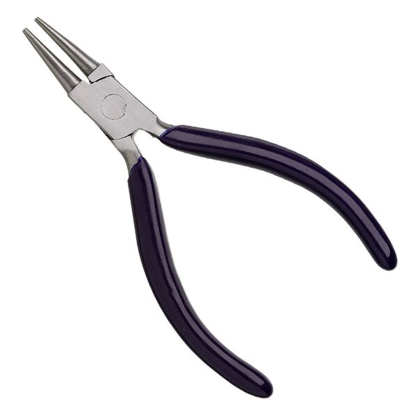 Pliers, economy round-nose, steel and rubber, black or blue, 4-1/2 inches. Sold individually. image number 0